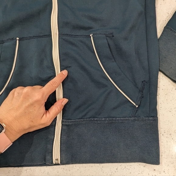 American Eagle Outfitters Men Vintage Retro Fit Dark Blue Sweatshirt Full Zip S - Picture 7 of 11